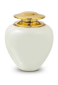 Cremation ashes urn 'Satori' | mother of pearl white