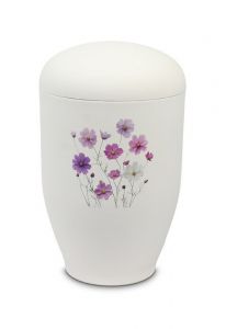 Metal cremation urn for ashes - Flower meadow