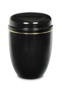 Black cremation urn made from steel