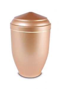 Metal cremation ash urn apricot and mother of pearl wit gold coloured strap