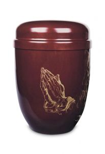 Steel cremation urn 'Praying hands'