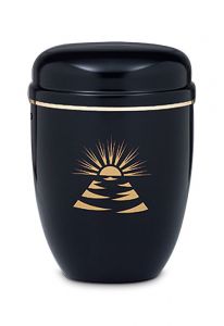 Black steel funeral urn 'Sunrise'