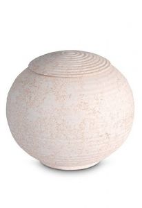 Keepsake urn of porcelain 'Sfera' - Coral pink relief