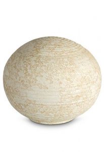 Keepsake urn of porcelain 'Sfera' - Sahara sand relief
