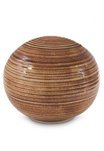 Keepsake urn of porcelain 'Sfera' - Rust brown - hand-painted