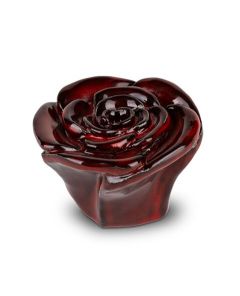 Ceramic keepsake urn ‘Everlasting Rose’ dark red