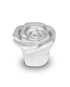 Ceramic keepsake urn ‘Everlasting Rose’ high-gloss white