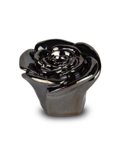 Ceramic keepsake urn ‘Everlasting Rose’ silver-coloured