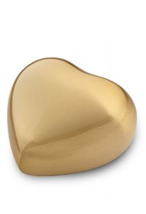 Gold coloured brass keepsake urn 'Satin heart'