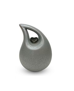 Ceramic keepsake urn silver-coloured heart