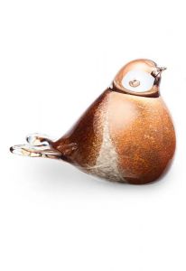 Crystal glass keepsake ashes urn 'Robin redbreast'