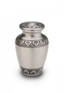 Silver coloured brass keepsake urn