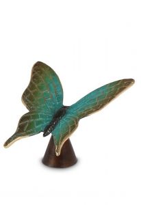 Bronze cremation ashes keepsake urn 'Butterfly' green