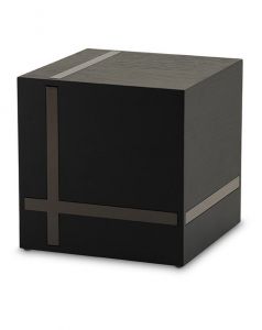 Modern ebony/glossy grey MDF urn for ashes 'Bristol'