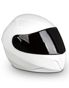 Motorcycle helmet cremation urn white l SALE
