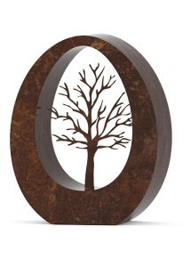 Bronze cremation ashes (companion) urn 'Oval Tree' for adults