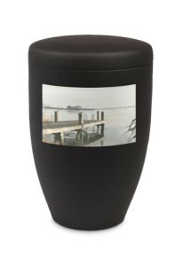 Steel Photo Urn with Personal Image - Black