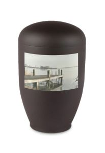 Steel Photo Urn with Personal Image - Black