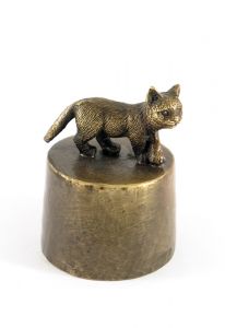 Cat small standing urn bronzed