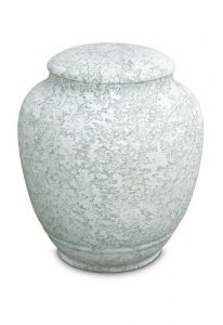 Porcelain cremation urn for ashes 'Classica' - Marine water relief