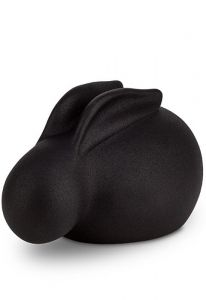Rabbit cremation ashes urn matte black