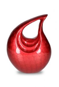 High gloss red teardrop cremation urn for ashes