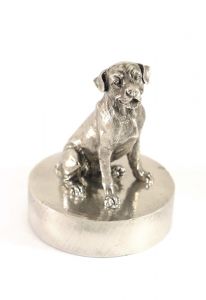 Rotweiler urn silver tin