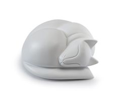 Cat Urn ‘Sleeping Cat’ White