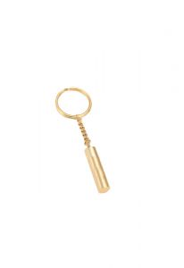 Keychain Cremation Ashes Urn Pendant 'Tube' gilded gold