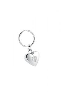 Keychain Cremation Ashes Urn Pendant 'Heart' with pawprint