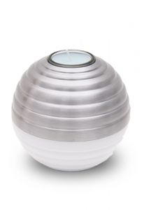 Tealight Aluminium Keepsake Ashes Urn 'Wave' alu-white