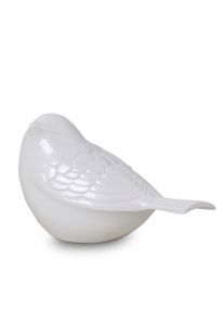 Brass mini urn 'Song bird' white