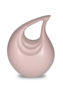 Pink teardrop cremation urn for ashes