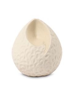 Handmade Ceramic Teardrop Keepsake Urn 'Ohm' – White