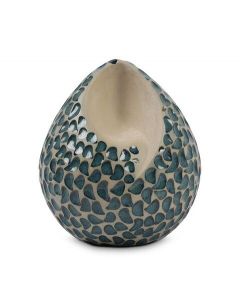 Handmade Ceramic Teardrop Keepsake Urn 'Ohm' – Green-Blue