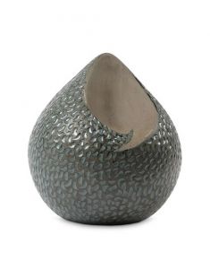 Handmade Ceramic Teardrop Urn 'Ohm' – Green-Blue