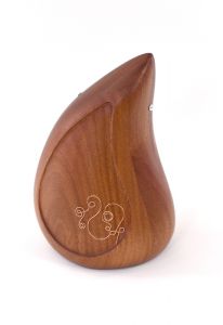 Wooden funeral urn 'Teardrop'