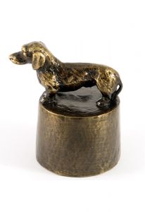 Dachshund urn bronzed