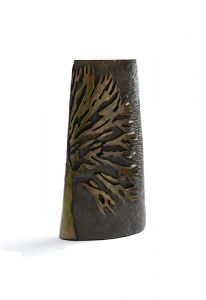Bronze ashes urn 'Tree of life' with candle holder