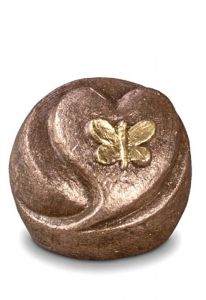 Consolation mini urn 'Heart and butterfly'