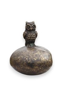 Cremation ashes keepsake urn with owl