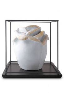 Porcelain cremation urn for ashes 'Princess Pure Gold Stardust'