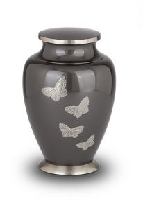 Brass funeral urn 'Butterflies'