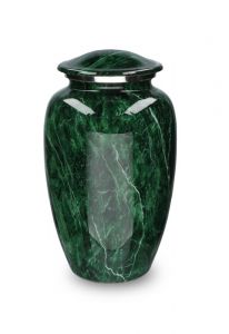 Cremation urn for ashes 'Elegance' green nature stone look