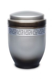 Silver coloured steel ashes urn