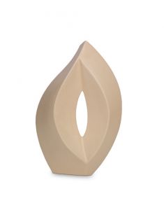 Matte beige ceramic urn for ashes 'Venezia'