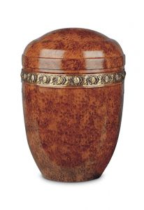 Brown cremation urn made from steel