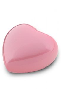 Heart shaped cremation ashes keepsake urn 'Satori' | mother of pearl pink