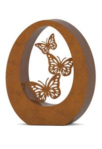 Corten steel cremation ashes mini urn 'Butterflies'