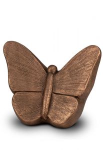 Ceramic art urn for human ashes Butterfly | bronze colour